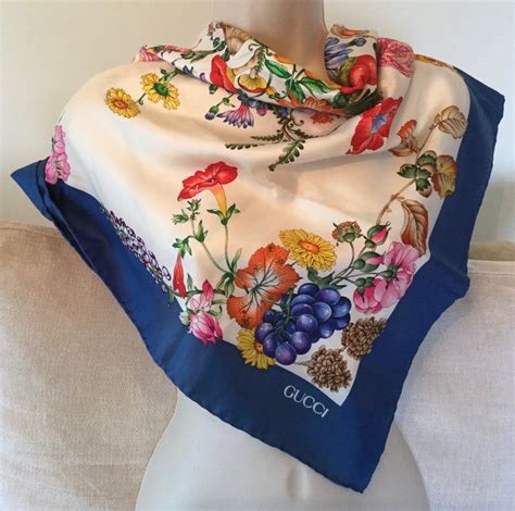 gucci flora skinny scarf|Gucci floral scarf vintage.